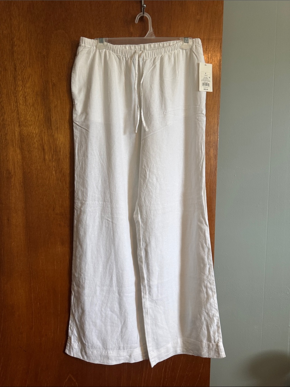 a new day White Drawstring Linen-Blend Jogger Pants